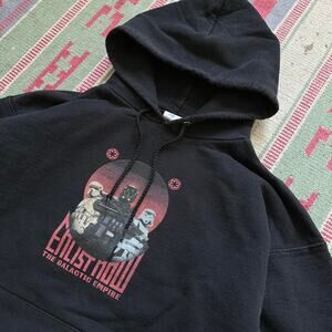 Vintage 00s Star Wars Heavy Cotton Black Hoodie Sweatshirt